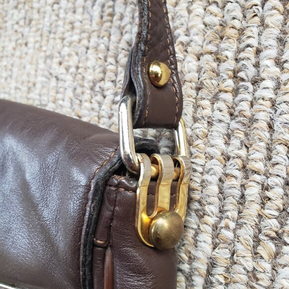 Vintage Etienne Aigner Brown Leather Handbag Purse - Picture 6 of 13